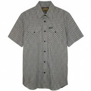 Dixxon Flannel Company Shirt Mens Medium Bamboo Plaid Gray Short Sleeve Skater